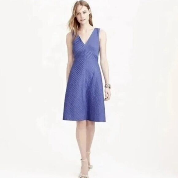 J. Crew Dresses & Skirts - J CREW  | Chevron Pleated Periwinkle Dress Size 4